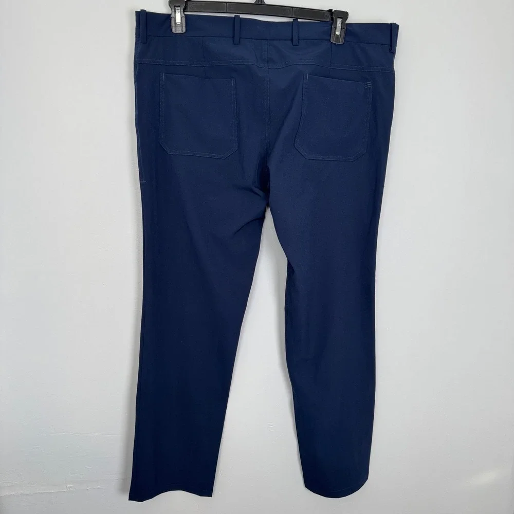 Marc Nelson Denim Golf Pants Navy Size 40 Straight Leg Flat Front Mens‎